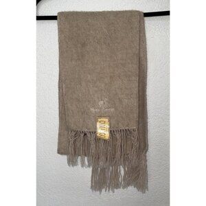 Neutral Taupe Fringe Alpaca Scarf NWT